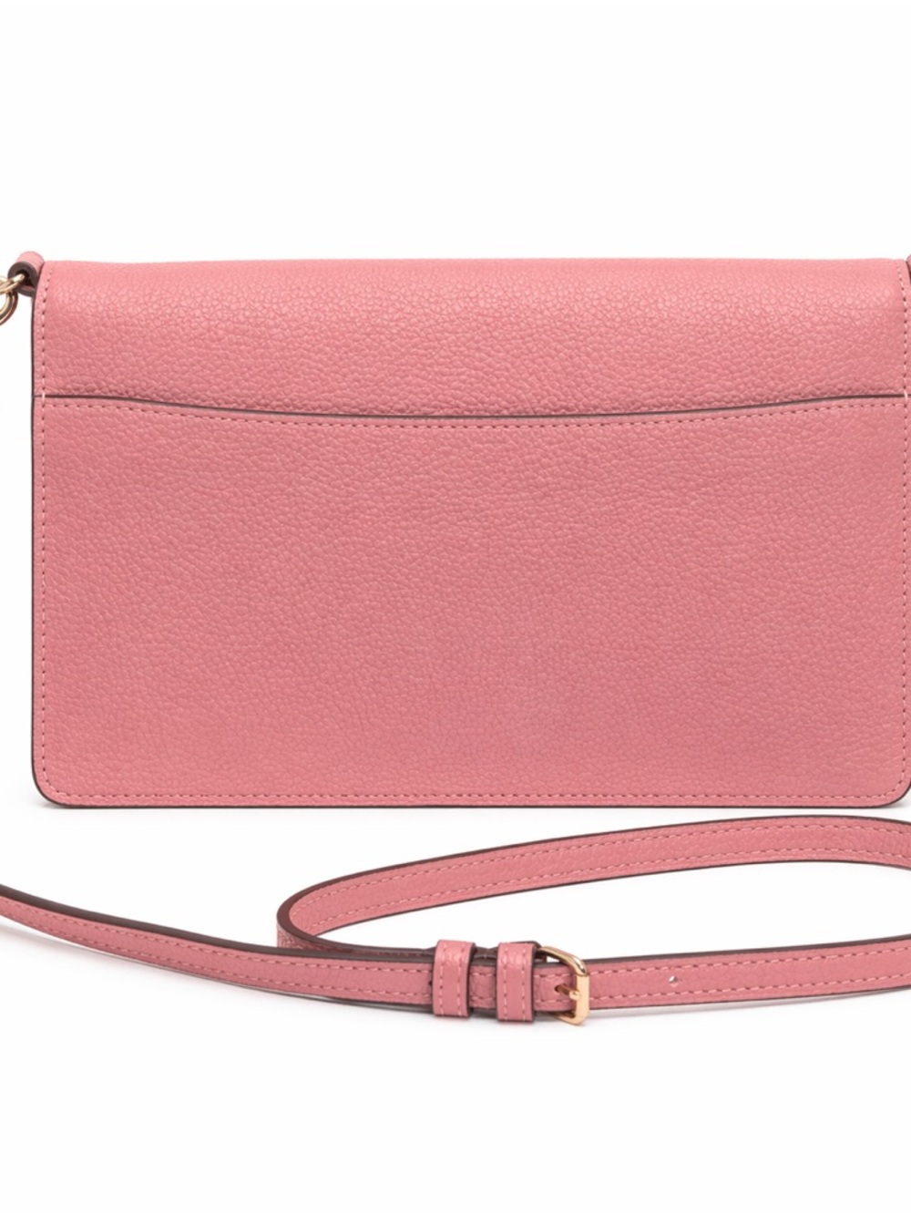 NWT Coach Anna Foldover Crossbody Clutch Pink Pebble Leather Wallet Bag - Picture 6 of 6